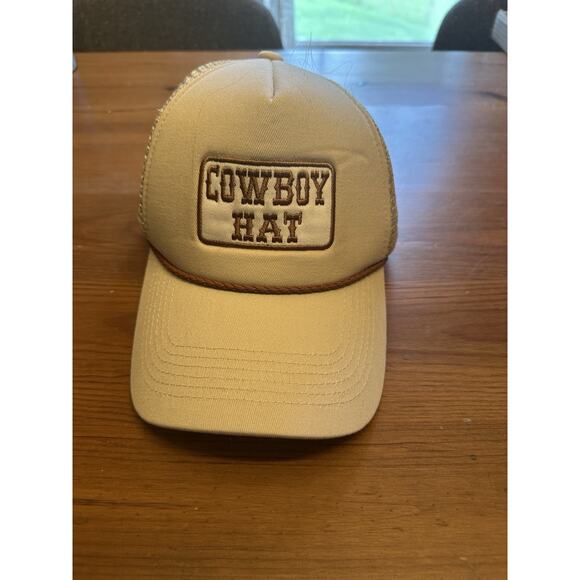 Anthropologie Baseball Hat Cowboy Trucker Hat Snapback New With Tags Crème - Picture 1 of 7